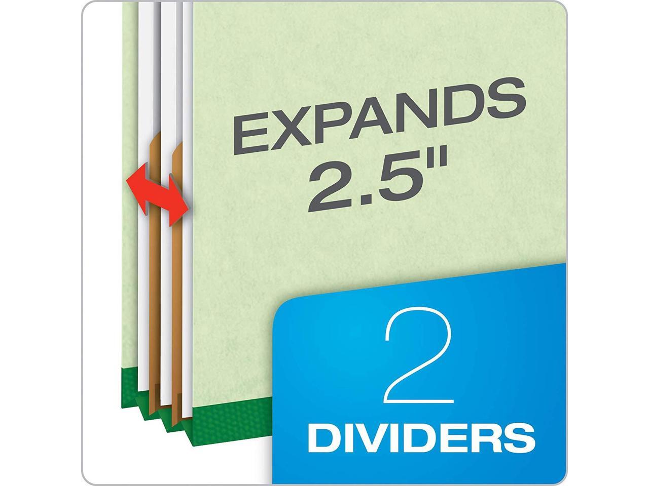 2 Dividers 2257Y Yellow Legal Size 2//5 Cut 10 Per Box Pendaflex Top-Tab Pressboard Classification Folders