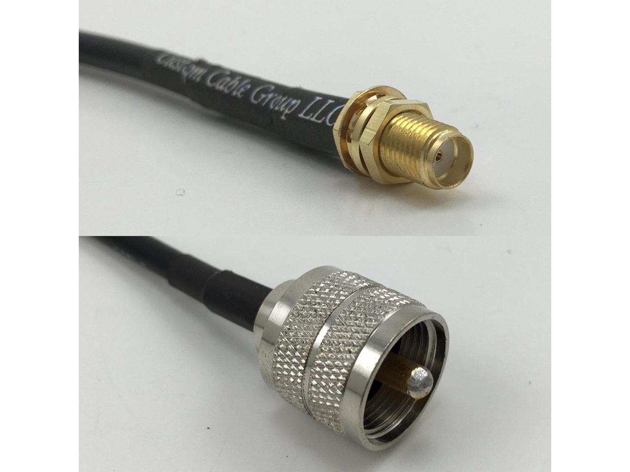 Cable KSR195 BNC male plug to BNC male plug Straight RF Pigtail Jumper 