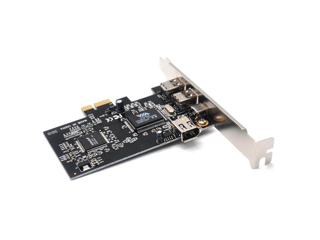 for Desktop PC and DV Connection QNINE PCIe 3 Ports 1394A Firewire Expansion Card 1X to External IEEE 1394 Adapter Controller PCI Express 2 x 6 Pin + 1 x 4 Pin 