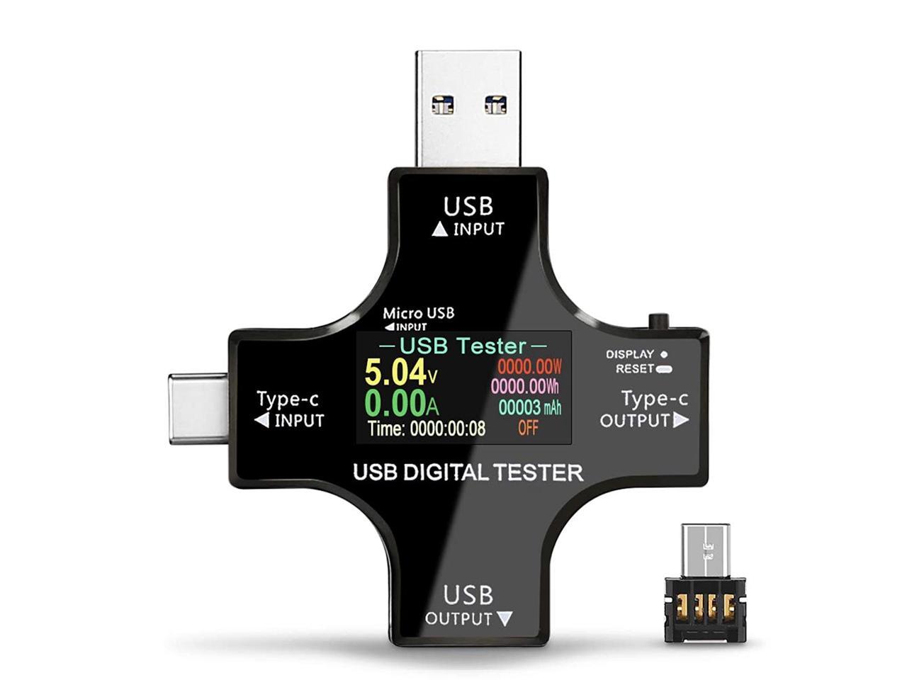 Dual USB Digital Power Meter Tester Multimeter 10 In 1 USB Smart Detector 