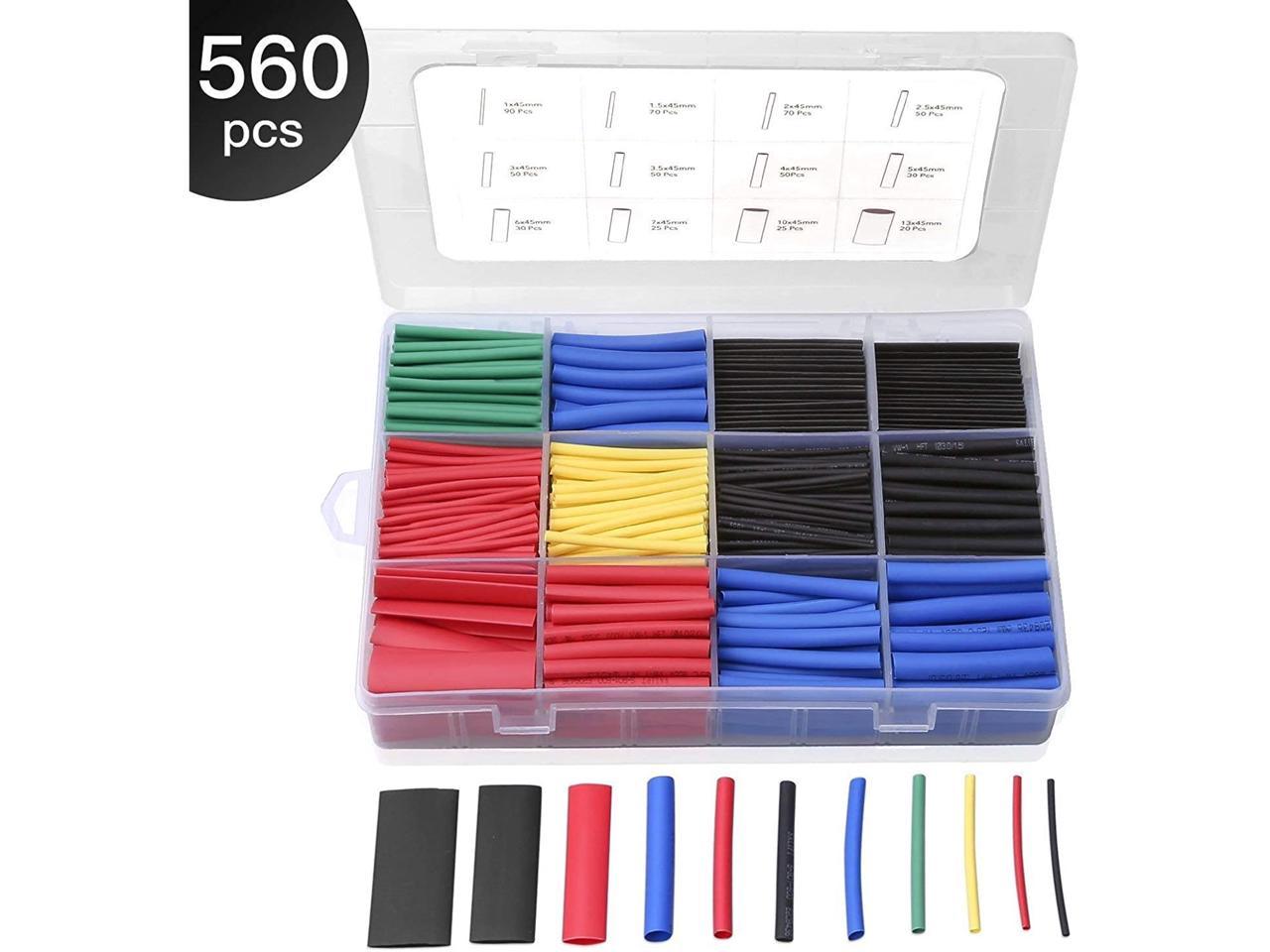Assortment 6 Sizes Heat Shrink Tube Wire Wrap Electrical Insulation Sleeving Kit 