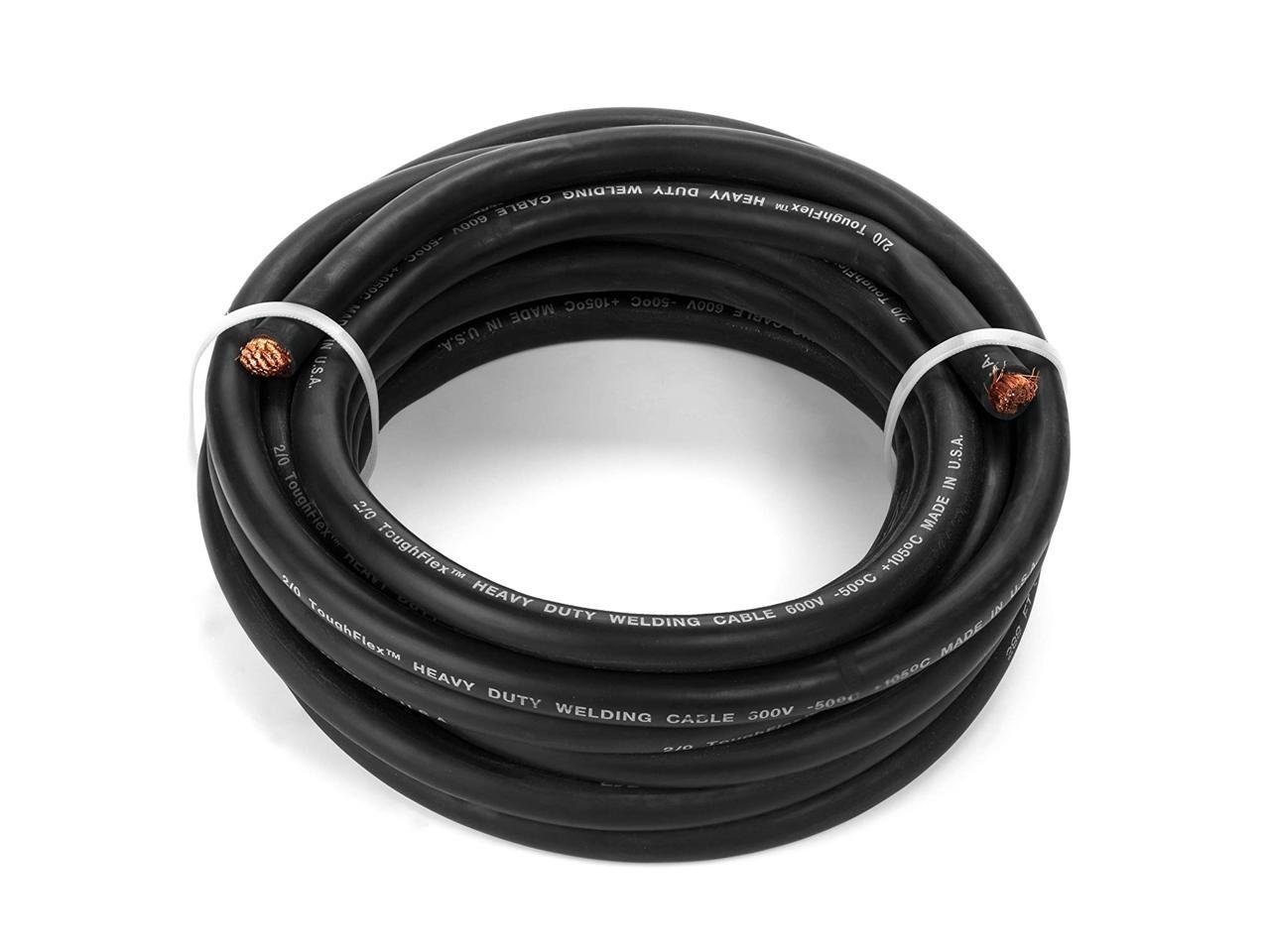 EWCS 2/0 Gauge Premium Extra Flexible Welding Cable 600 Volt Black 25 Feet Made in the USA