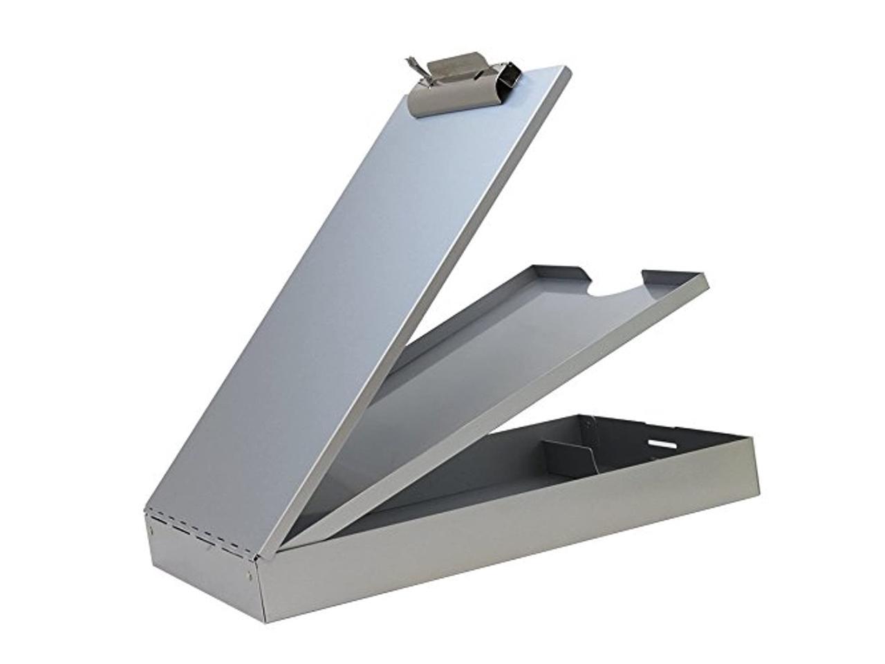 Details about   Small Aluminum Clipboard with Storage Form Holder Portfolio Aluminum Memo Size 