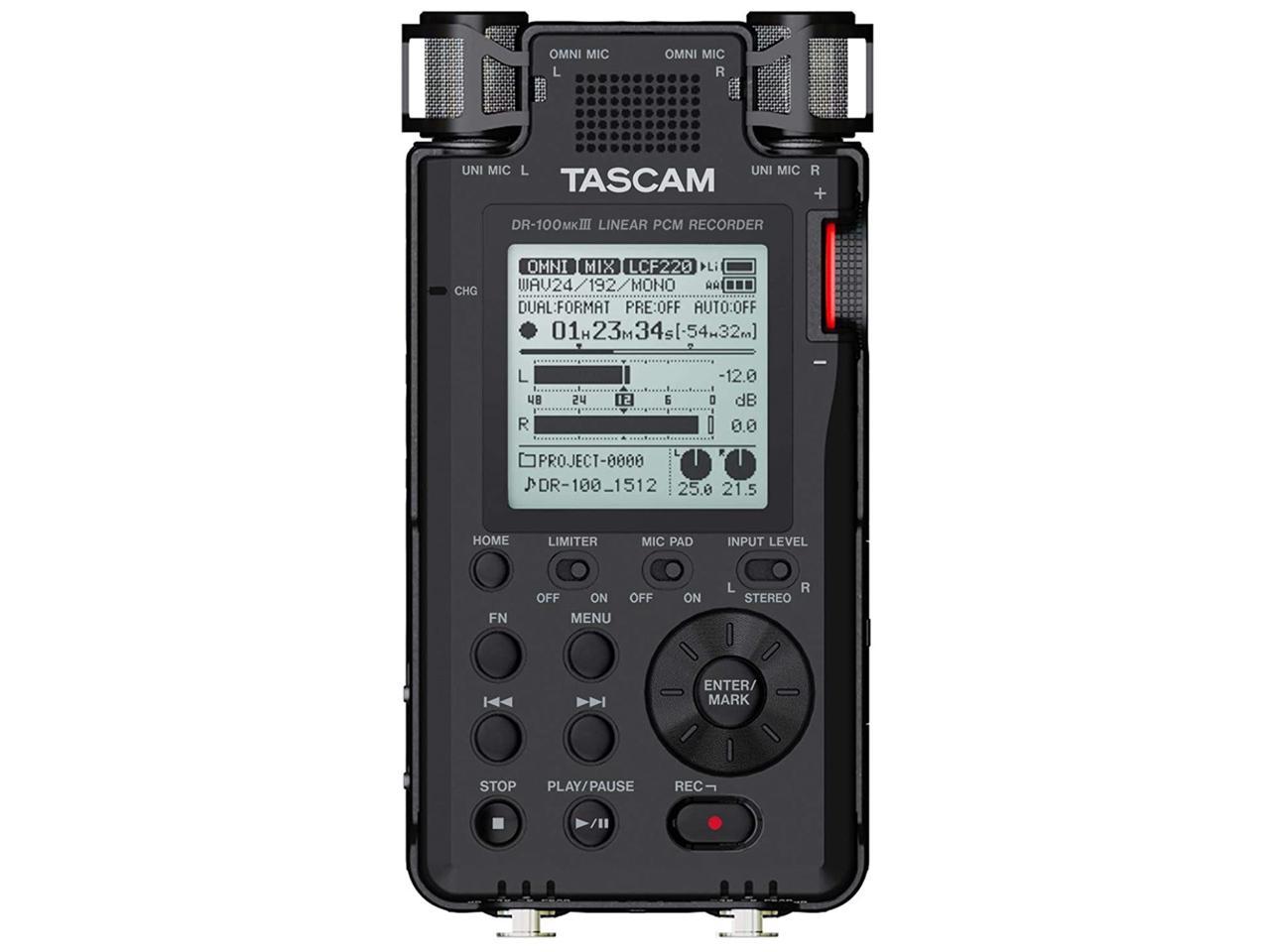 Tascam DR-100MKIII 192kHz/24-Bit Stereo Portable Audio Recorder