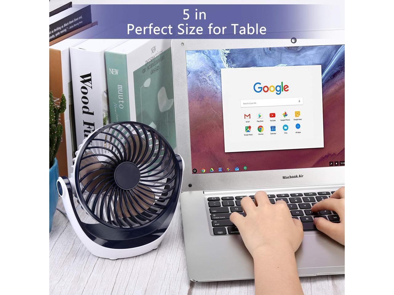 New Aluan Desk Fan Small Table Fan with Strong Airflow Quiet Operation Portab.. 