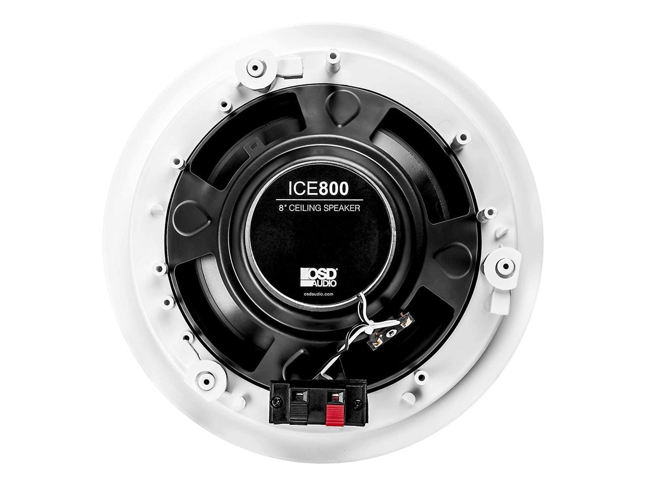 OSD Audio 8” In-Ceiling Speaker Pair Pivoting Tweeter 140W Stereo Speakers ICE800 