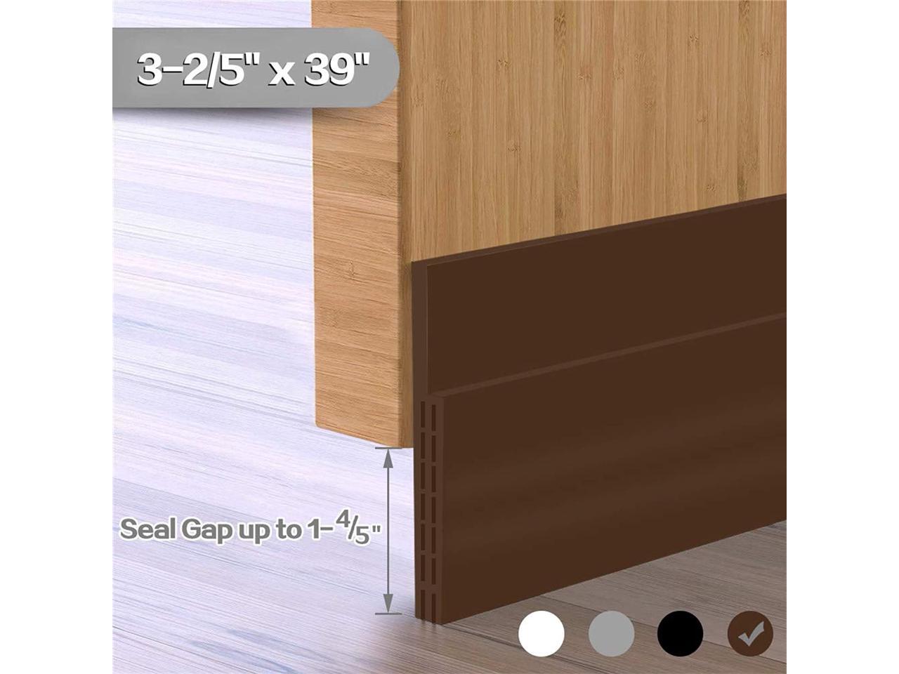 Noise and Unwanted Animals Large Gap Door Draft Stopper Dust 3-2/5W Widened Door Sweep for Interior and Exterior Doors 3-2/5W x 39L, Brown Upgraded Guard Against Drafts 