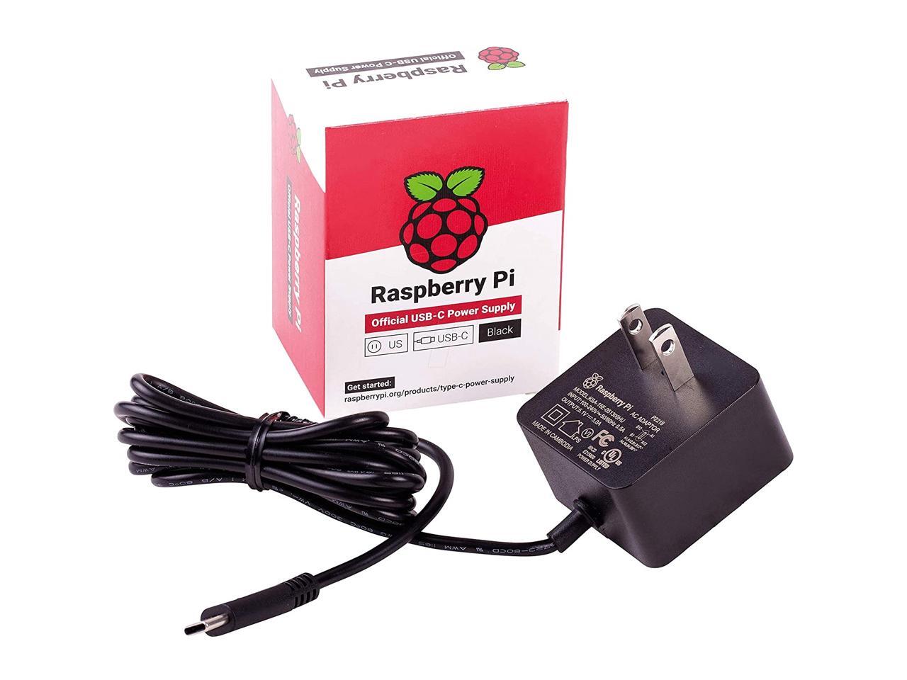 Raspberry Pi 4 Model B Official Psu Usb C 5 1v 3a Us Plug Black Sc0218 Pi Accessory Ksa 15e hu Newegg Com