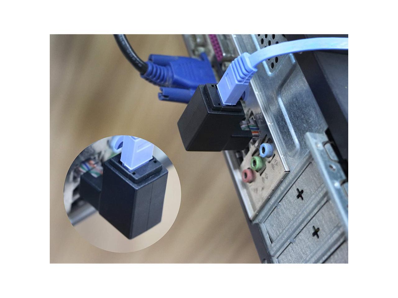 CERRXIAN 90 Degree RJ45 LAN Male to Female Cat5 / Cat5e / Cat6