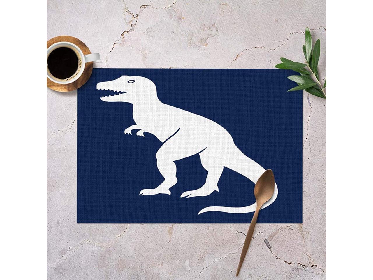Mugod Dinosaur Placemats Prehistoric Tyrannosaurus Dinosaur in Navy