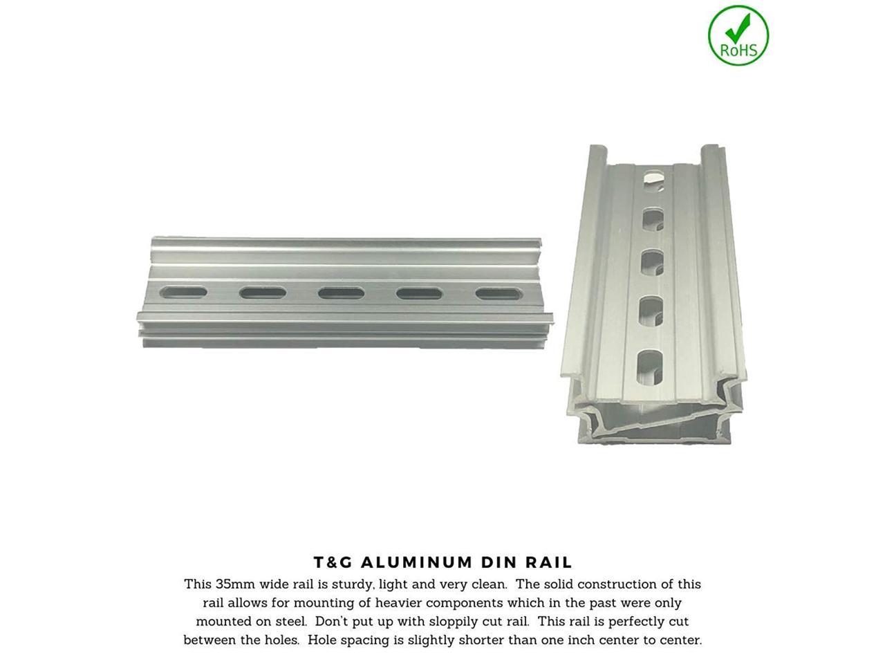 ICI 3 Pieces DIN Rail Slotted Aluminum RoHS 8 Inches Long 35mm Wide 7.5mm High 