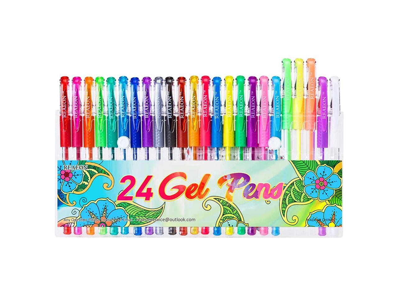Download 24 Colors Gel Pens Coloring Gel Pen Art Markers For Journal Adult Coloring Books Drawing Note Taking 40 More Ink For Kids Newegg Com