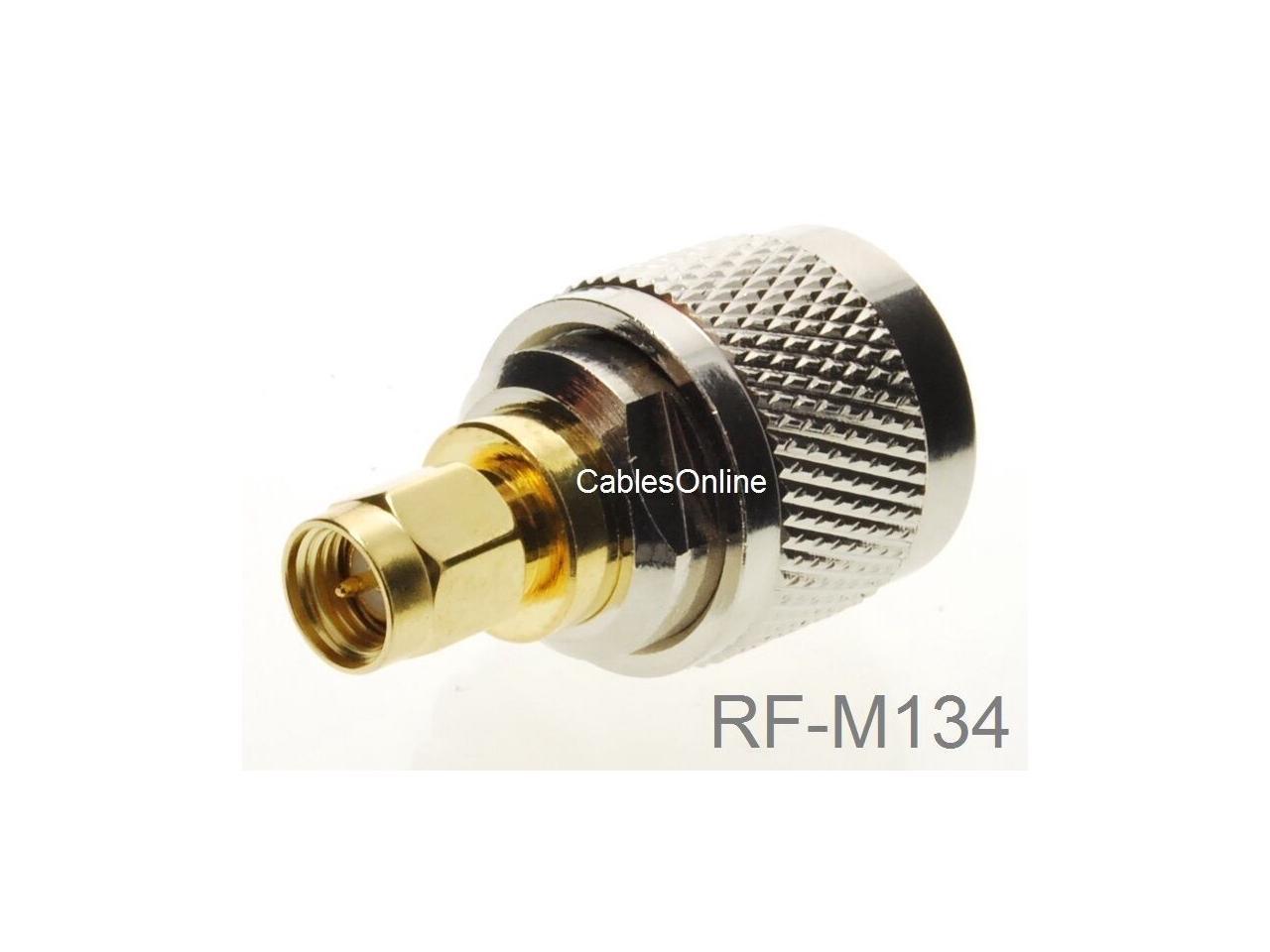 2-Pack SMA Female Jack to UHF Male Plug Silver/Gold RF Adapter RF-M133-2 