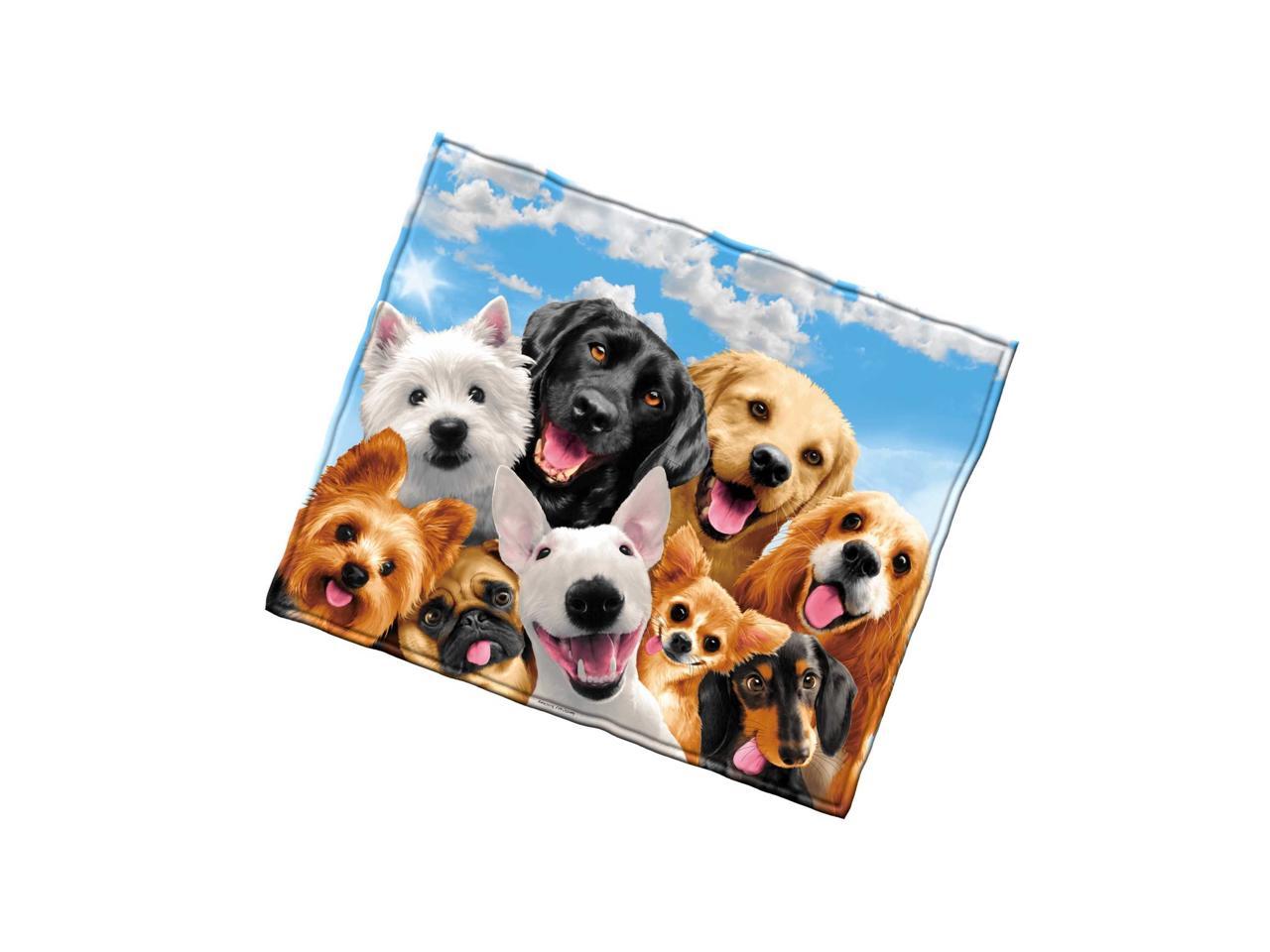 Dogs Selfie Super Soft Plush Fleece Throw Blanket 