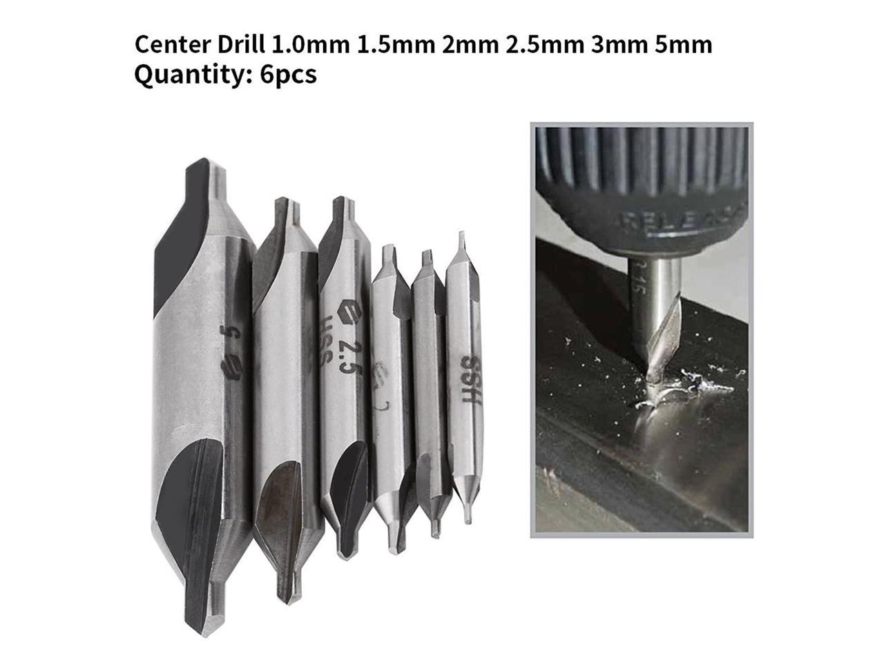 5pcs High Speed Steel Center Drill Bits Set 60 Degree Angle 1.5/2/2.5/3/4mm Countersink Bit Set Tool 