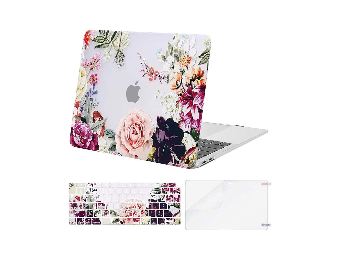 Rose Leaves MOSISO MacBook Air 13 inch Case 2020 2019 2018 Release A2179 A1932 Retina Display,Plastic Pattern Hard Case & Keyboard Cover & Mouse Pad & Storage Bag Only Compatible with MacBook Air 13 