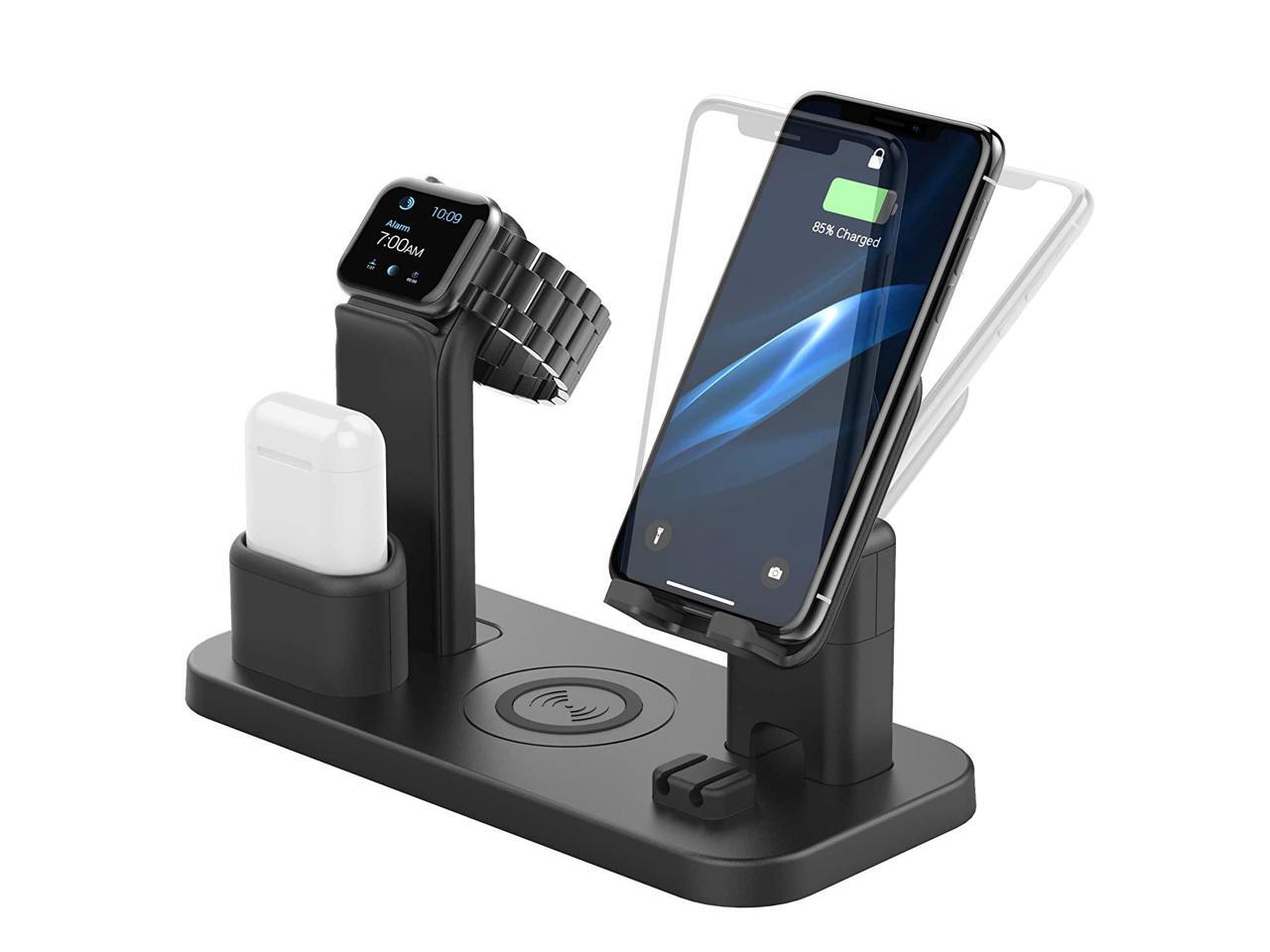 CEREECOO 4 in 1 Wireless Charging Station Dock Compatible with iPhone 11//11pro//Xr//Xs//X//Max//8//8Plus//7//6//6s//5 Apple Watch5//4//3 AirPods Wireless Charger Stand Only iWatch Charger Needed