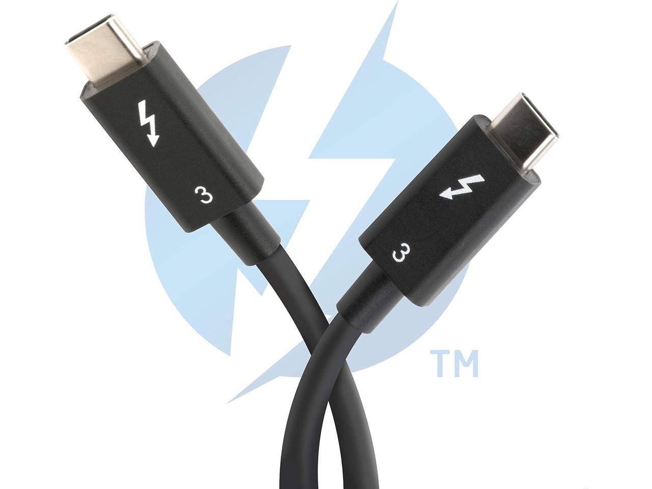 Plugable Thunderbolt 3 Certified USBC Cable 40Gbps, 2.6ft (0.8m