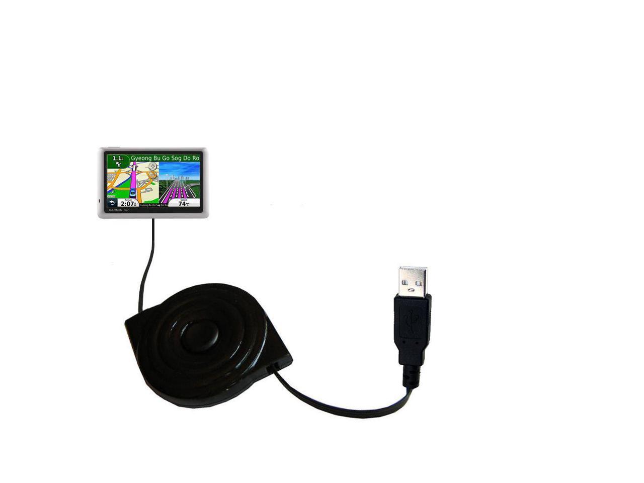 Gomadic USB Charging Data Coiled Cable for The Garmin Nuvi 1490Tpro Will Charge and Data sync with one Unique TipExchange Enabled Cable 