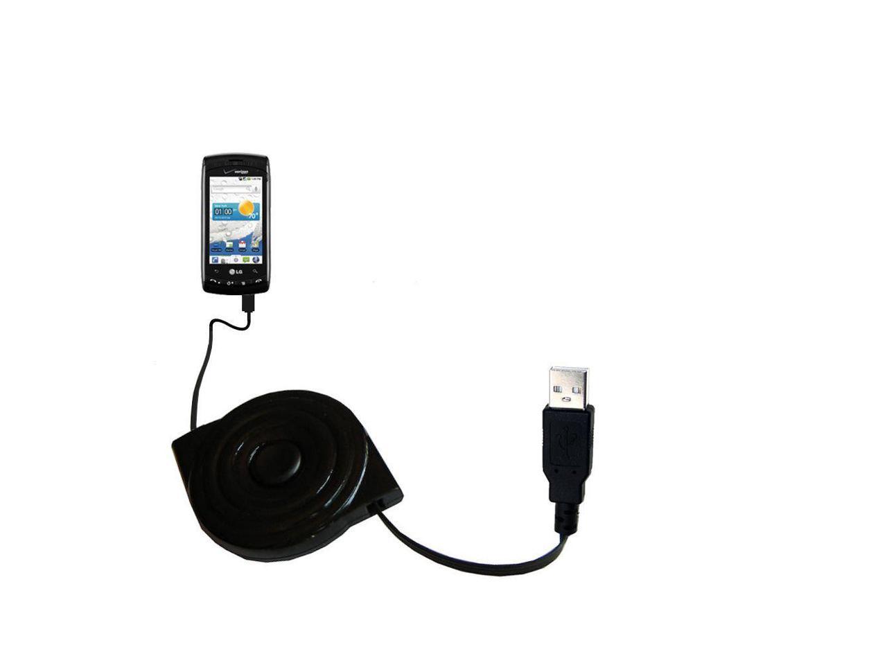 compact and retractable USB Power Port Ready charge cable designed for the LG Quantum and uses TipExchange 