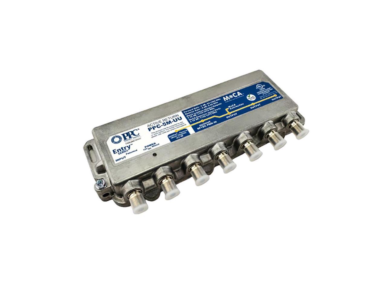 MoCA Enabled 5-Port Active Return Coaxial Amplifier Splitter PPC-5M-U/U ...