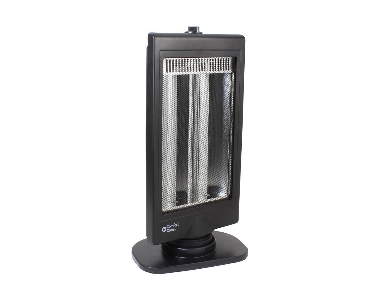 Comfort Zone CZHTV9 Oscillating Electric Halogen Radiant Heater with  Slimline Flat Panel Design, Black - Newegg.com