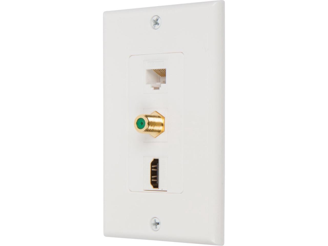 Buyer's Point HDMI 3GHz Coax Ethernet Wall Plate [UL Listed] with