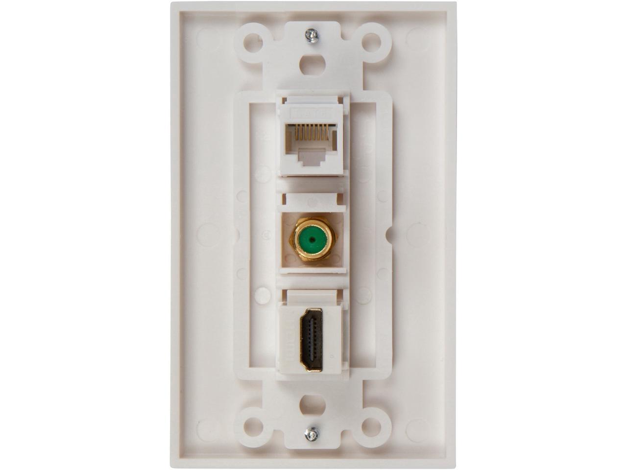 Buyer's Point HDMI 3GHz Coax Ethernet Wall Plate [UL Listed] with