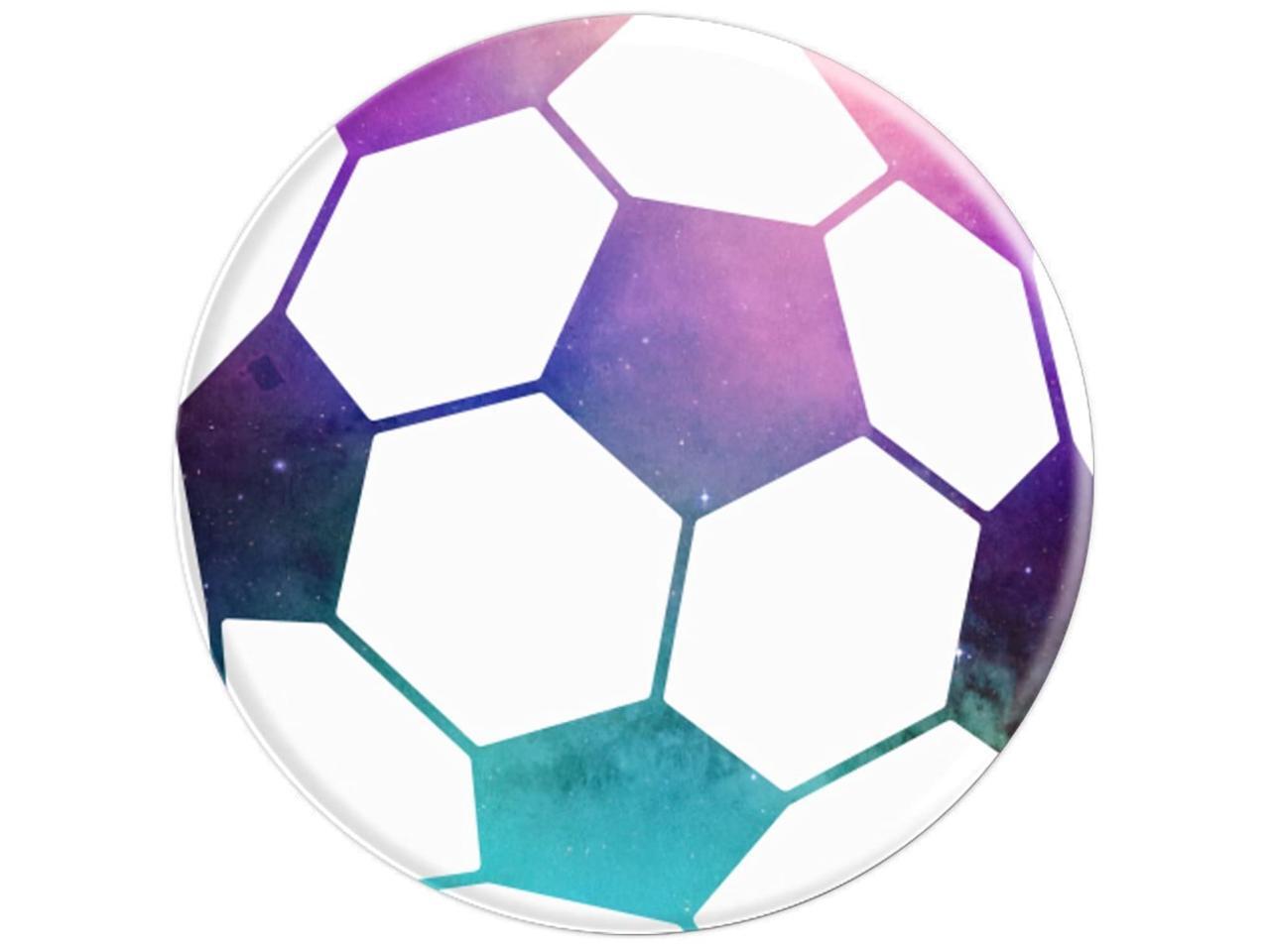 Galaxy Soccer Ball Purple Teal Space Nebula PopSockets Grip and Stand