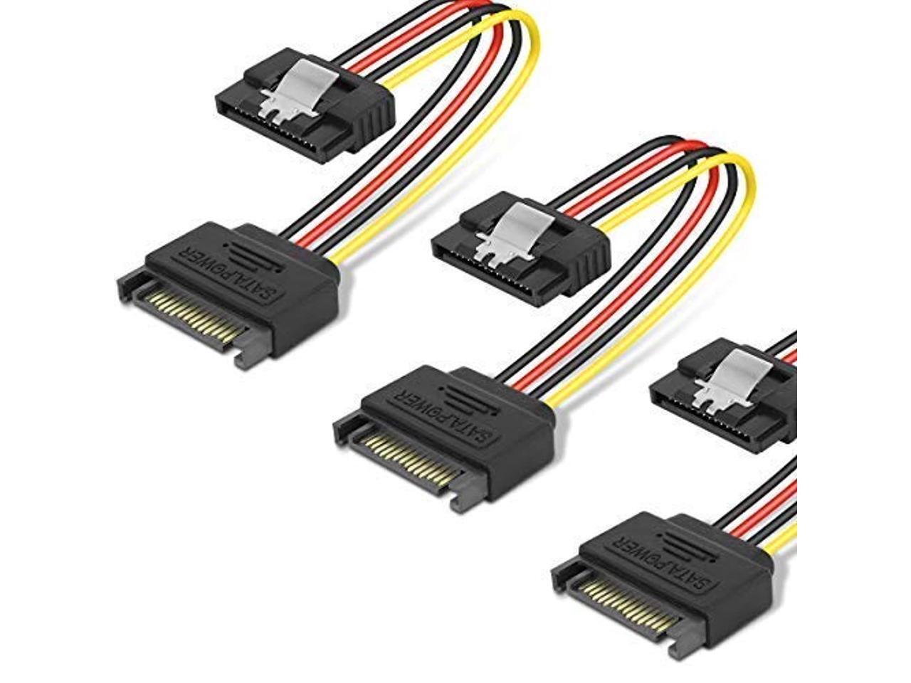 Thin SATA III Cables 12 Inch 3-Pack - 6Gbps Data Cables With Locking Latch For SSD/HDD