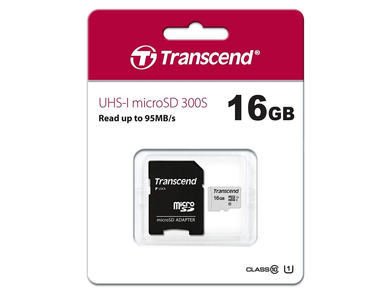 Transcend 16GB MicroSDXC/SDHC 300S Memory Card TS16GUSD300S-A - Newegg.com
