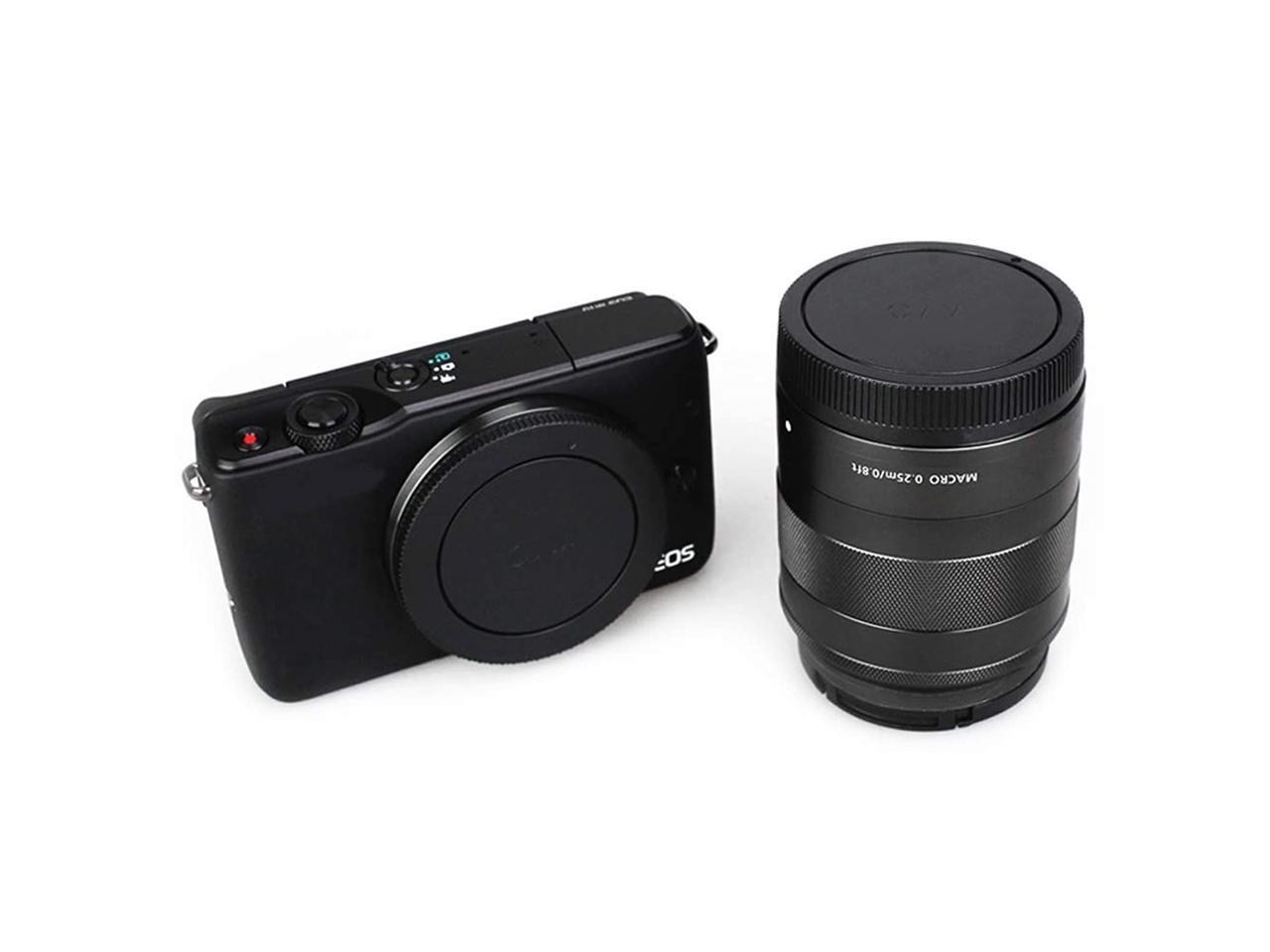 2 Pack JJC Body Cap and Rear Lens Cap Cover Kit for Canon EOS M50 M100 M200 M5 M6 M6 Mark II M10