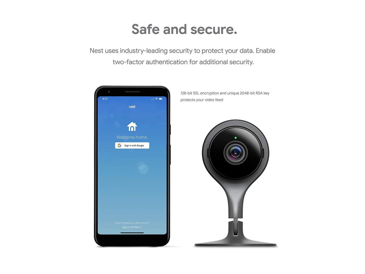 Google Nest Cam Indoor Home Security Camera with Night Vision works
