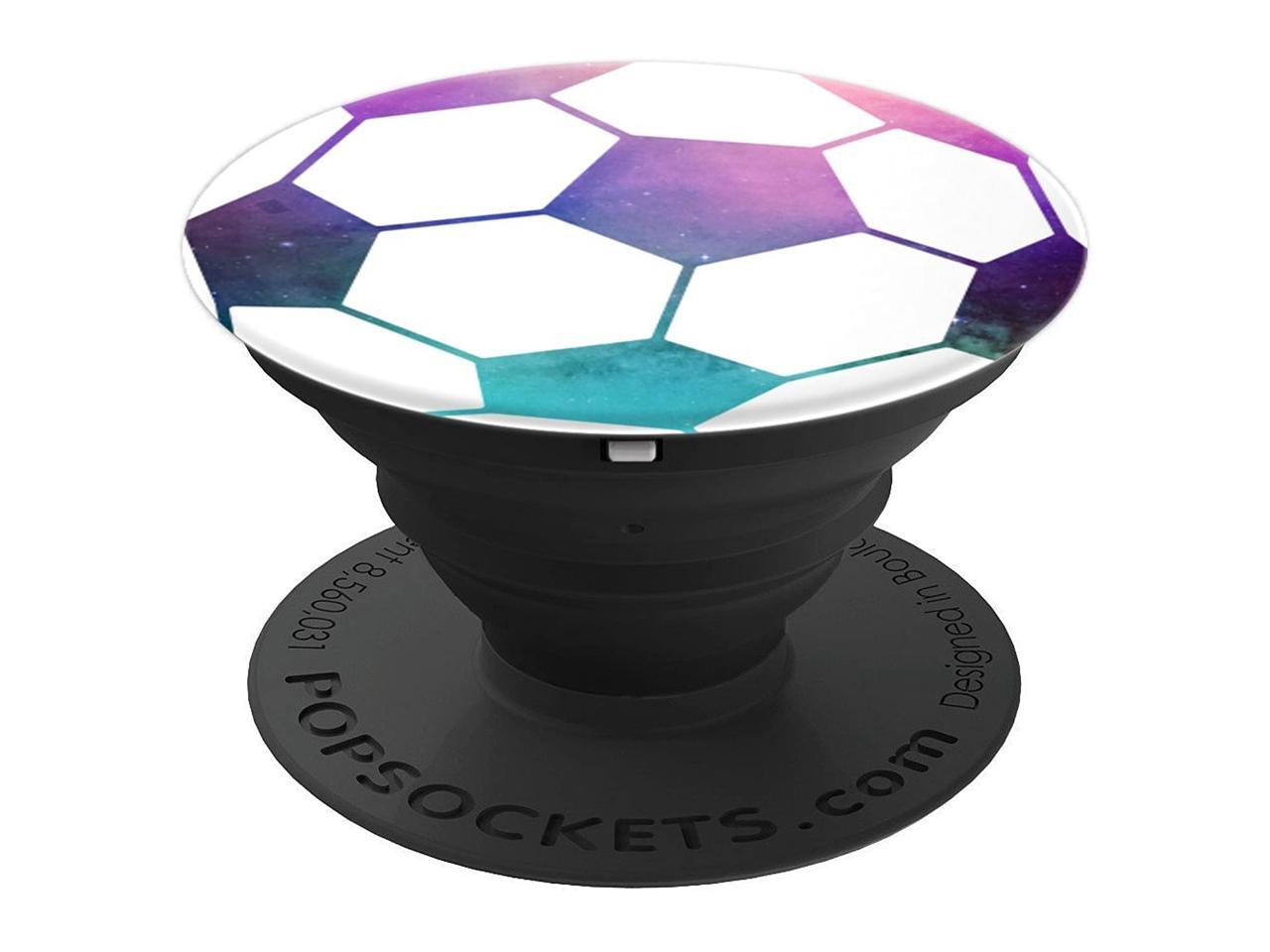 Galaxy Soccer Ball Purple Teal Space Nebula PopSockets Grip and Stand
