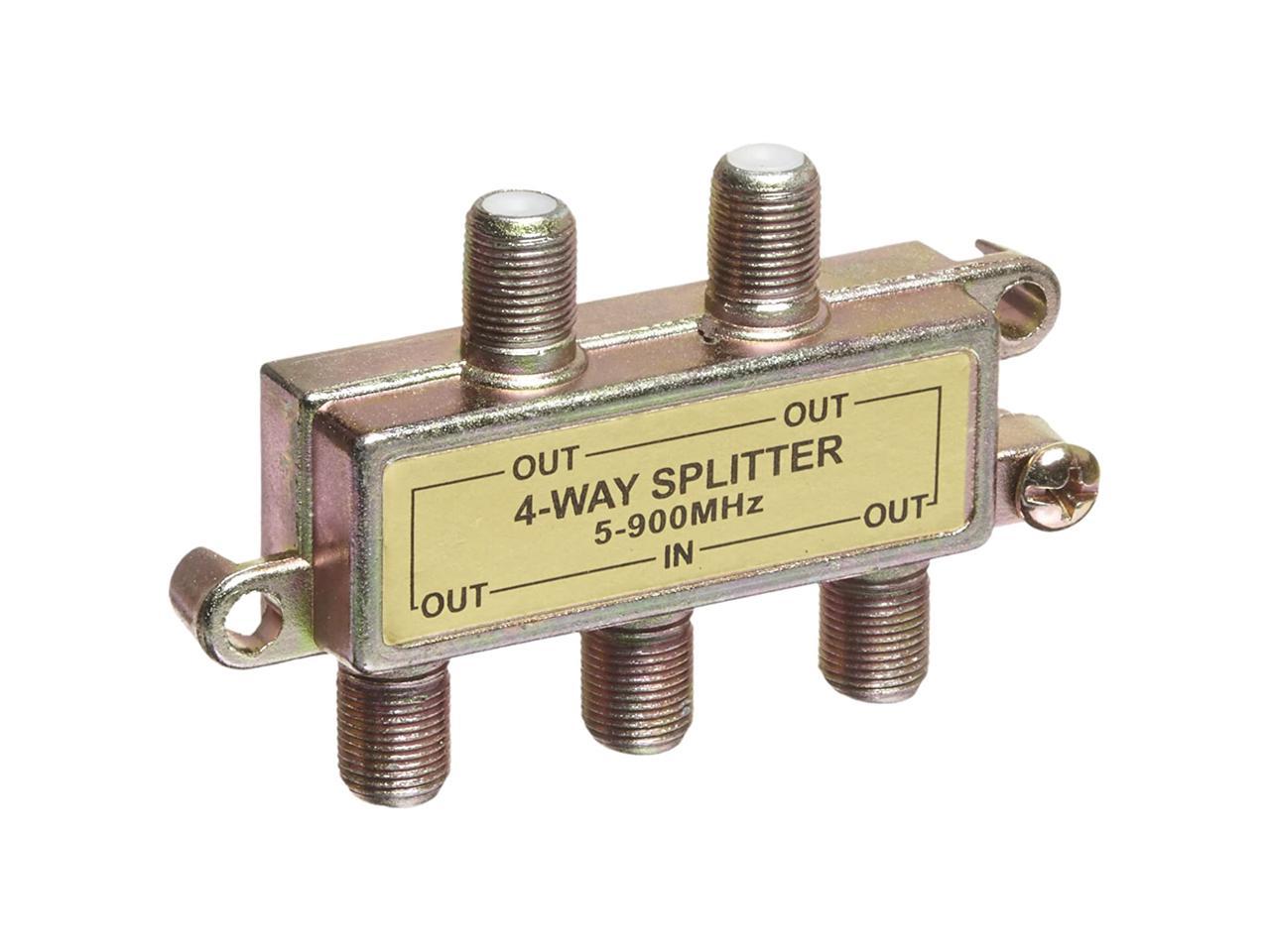 Four-Way Splitter with Mounting Hardware, 5-900 MHz - Newegg.com