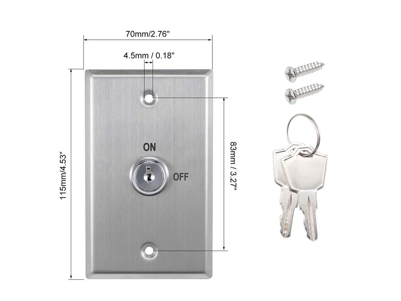 uxcell Key Switch Lock On/Off Exit Switch Emergency Door Release DPST
