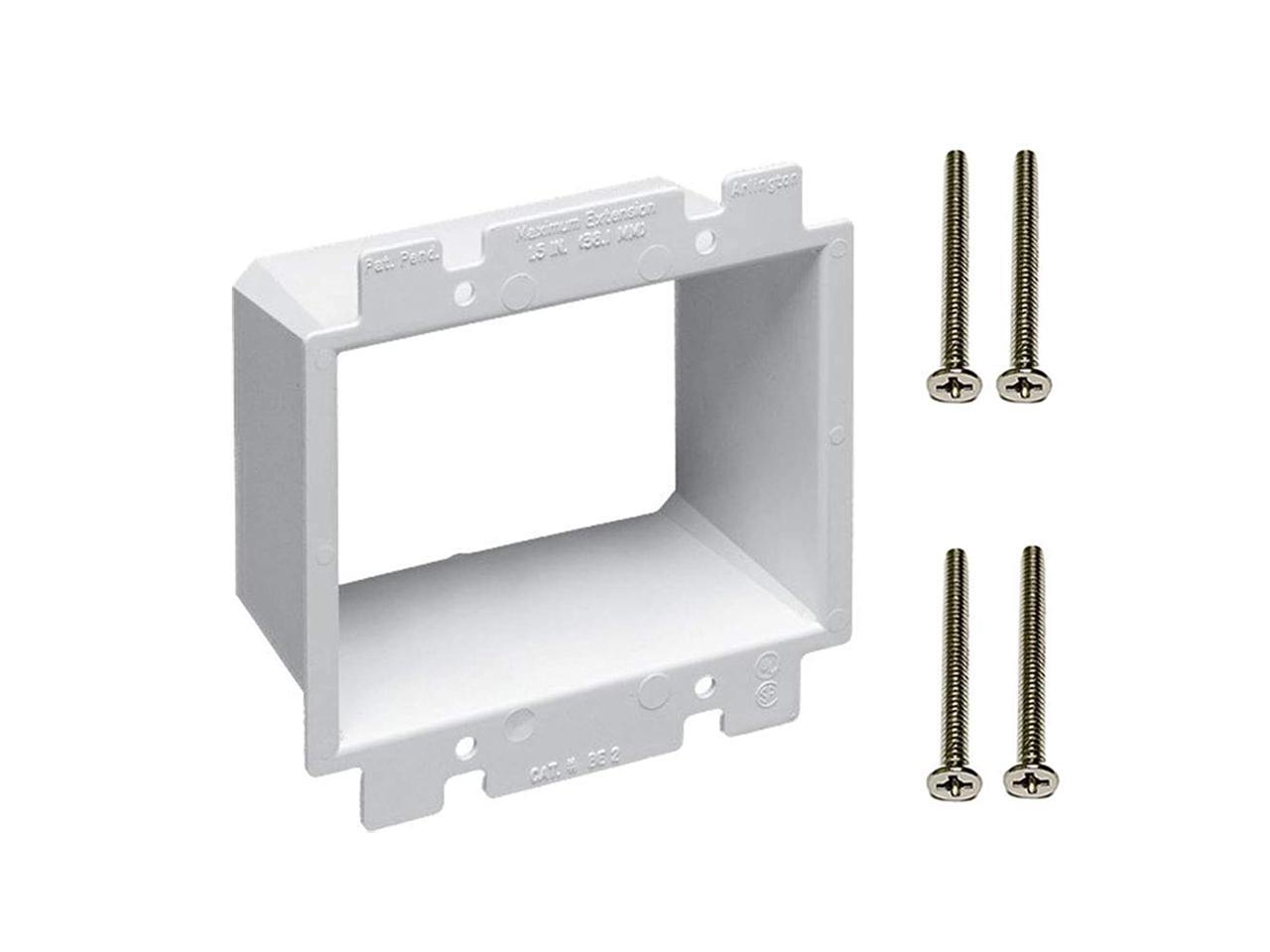 iMBAPrice BE21 (2Gang) Electrical Power Outlet Box Extender, White