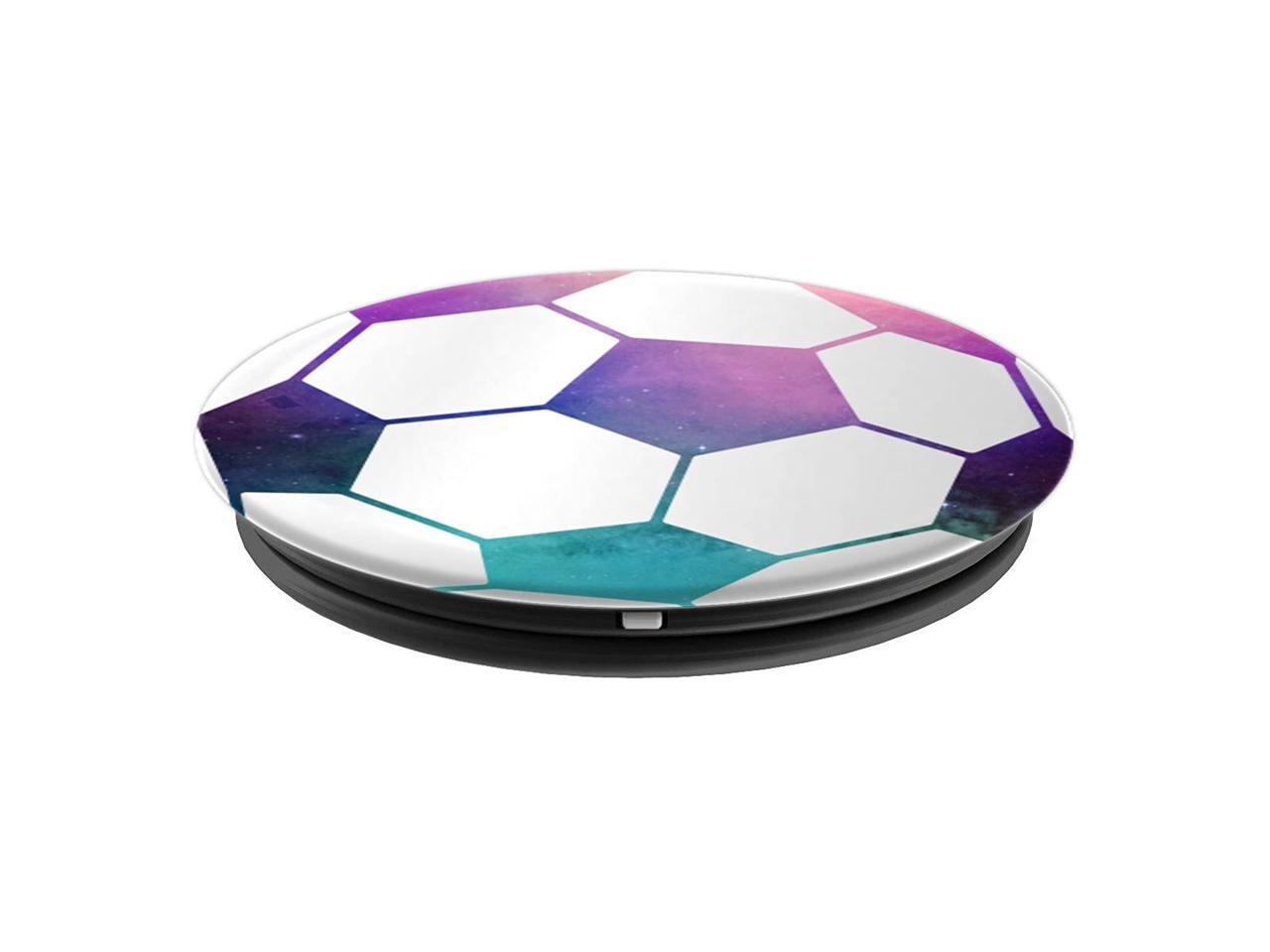 Galaxy Soccer Ball Purple Teal Space Nebula PopSockets Grip and Stand