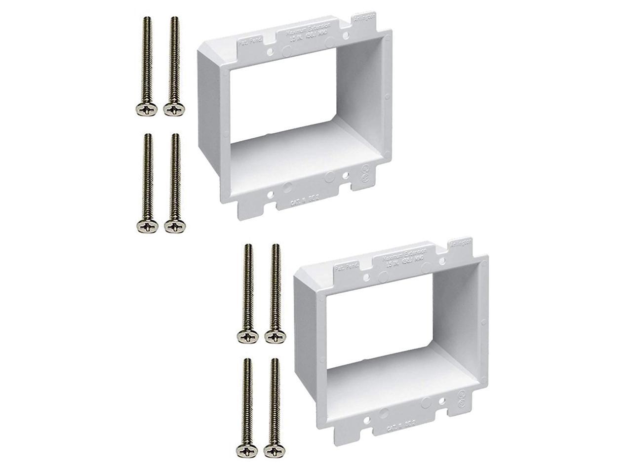 iMBAPrice BE22 (2Gang) Electrical Power Outlet Box Extender White, 2Pack