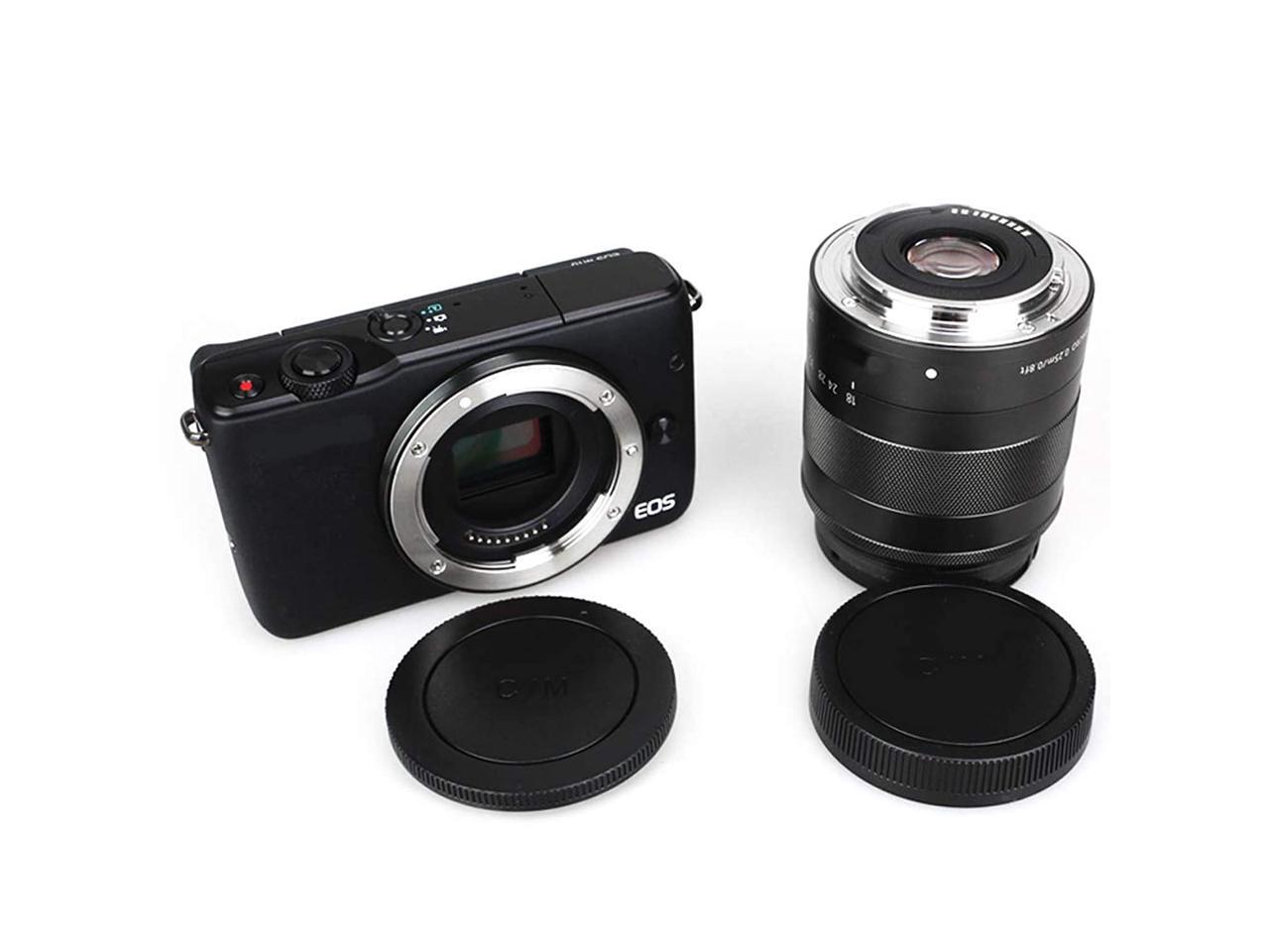 2 Pack JJC Body Cap and Rear Lens Cap Cover Kit for Canon EOS M50 M100 M200 M5 M6 M6 Mark II M10