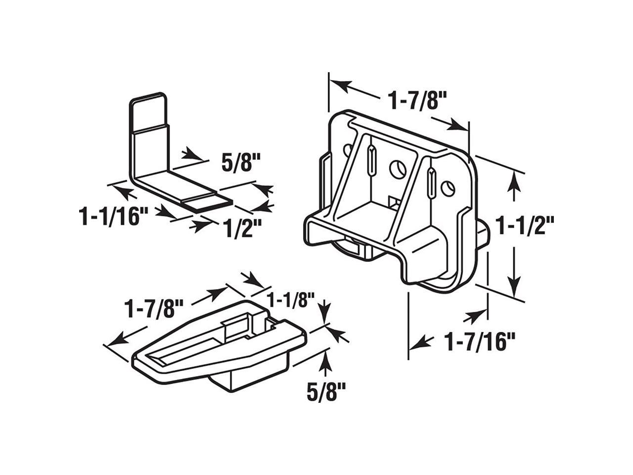 Prime-Line R 7321 Drawer Track Guide and Glides - Replacement Furniture