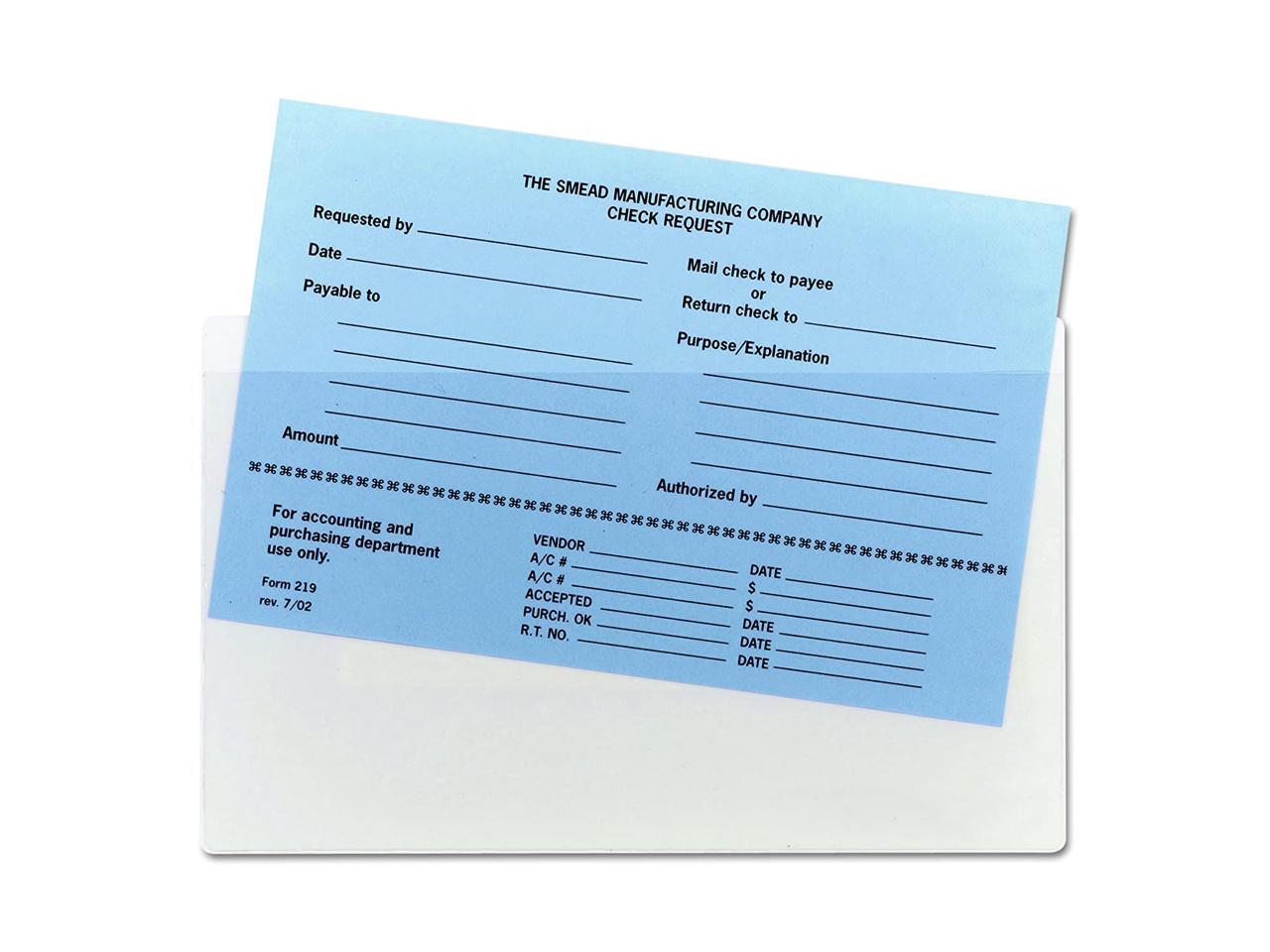 Smead SelfAdhesive Poly Pocket, Document Size, Clear, 100 per Box