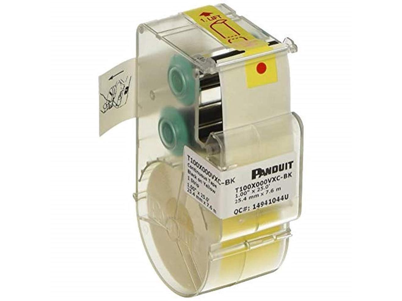 Panduit T100X000VXCBK P1 Cassette Continuous Tape Label, Vinyl, Yellow