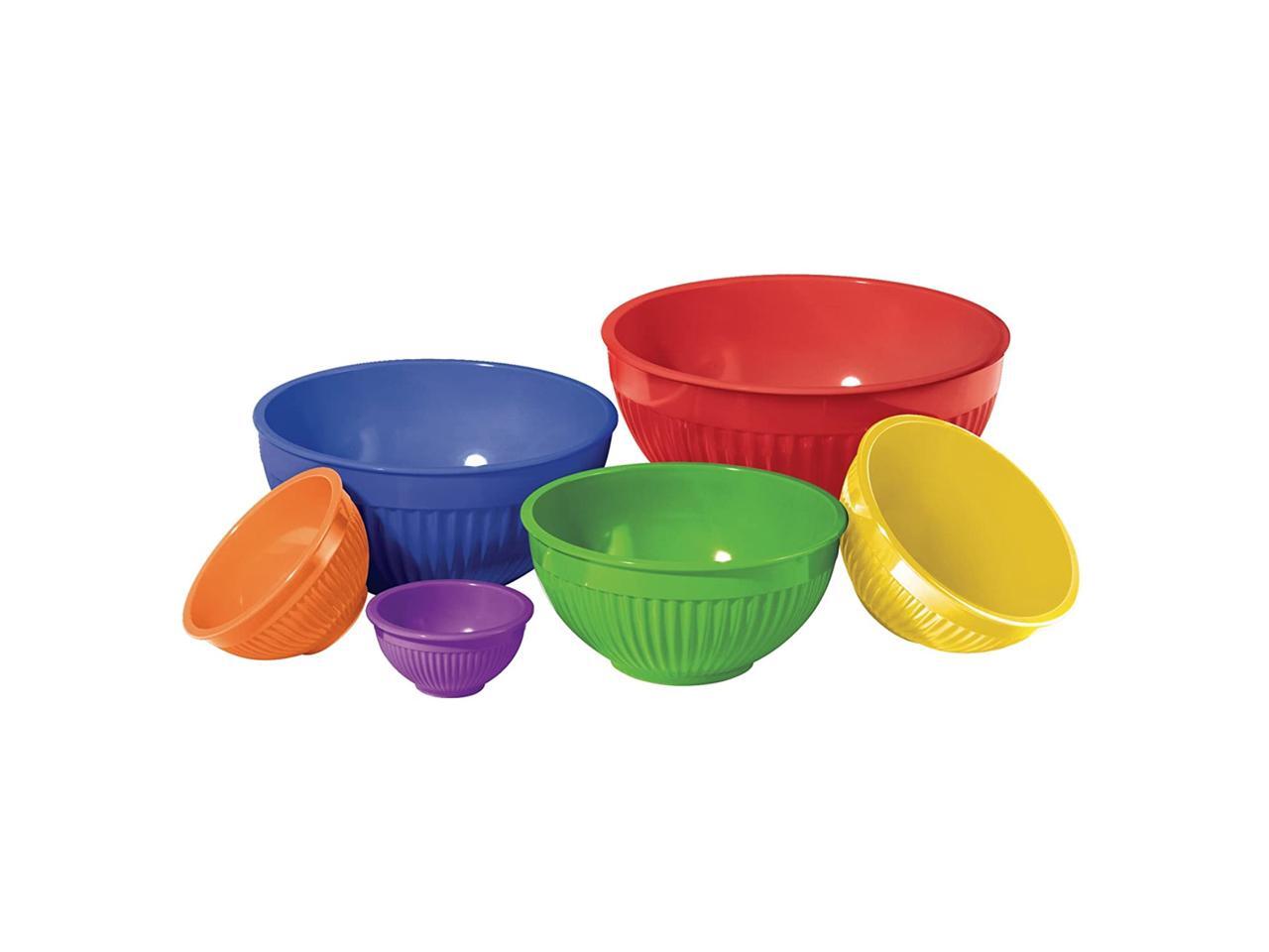 Oggi Melamine Ribbed 6 Piece Mixing Bowl Set in assorted colors