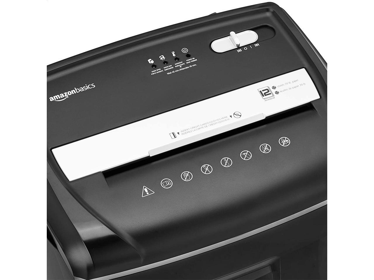 AmazonBasics 12Sheet CrossCut Paper, Junk Mail, CD, and Credit Card