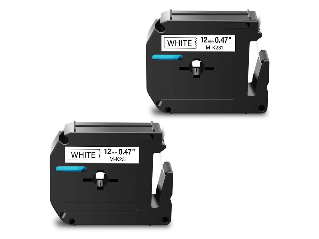 6PK M-K231 MK231 Black on White Label Tape For Brother P-touch PT-65 PT-85 1/2'' 