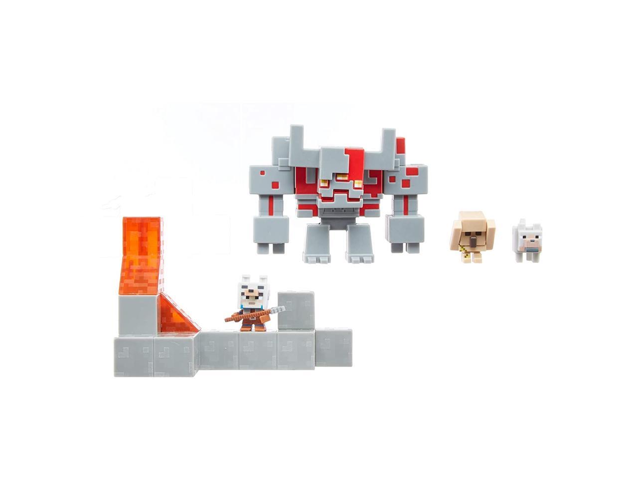 Minecraft Dungeons Redstone Monstrosity Mangle Co Op Edition With Hex Wolf Iron Golem Mini Figures Newegg Com