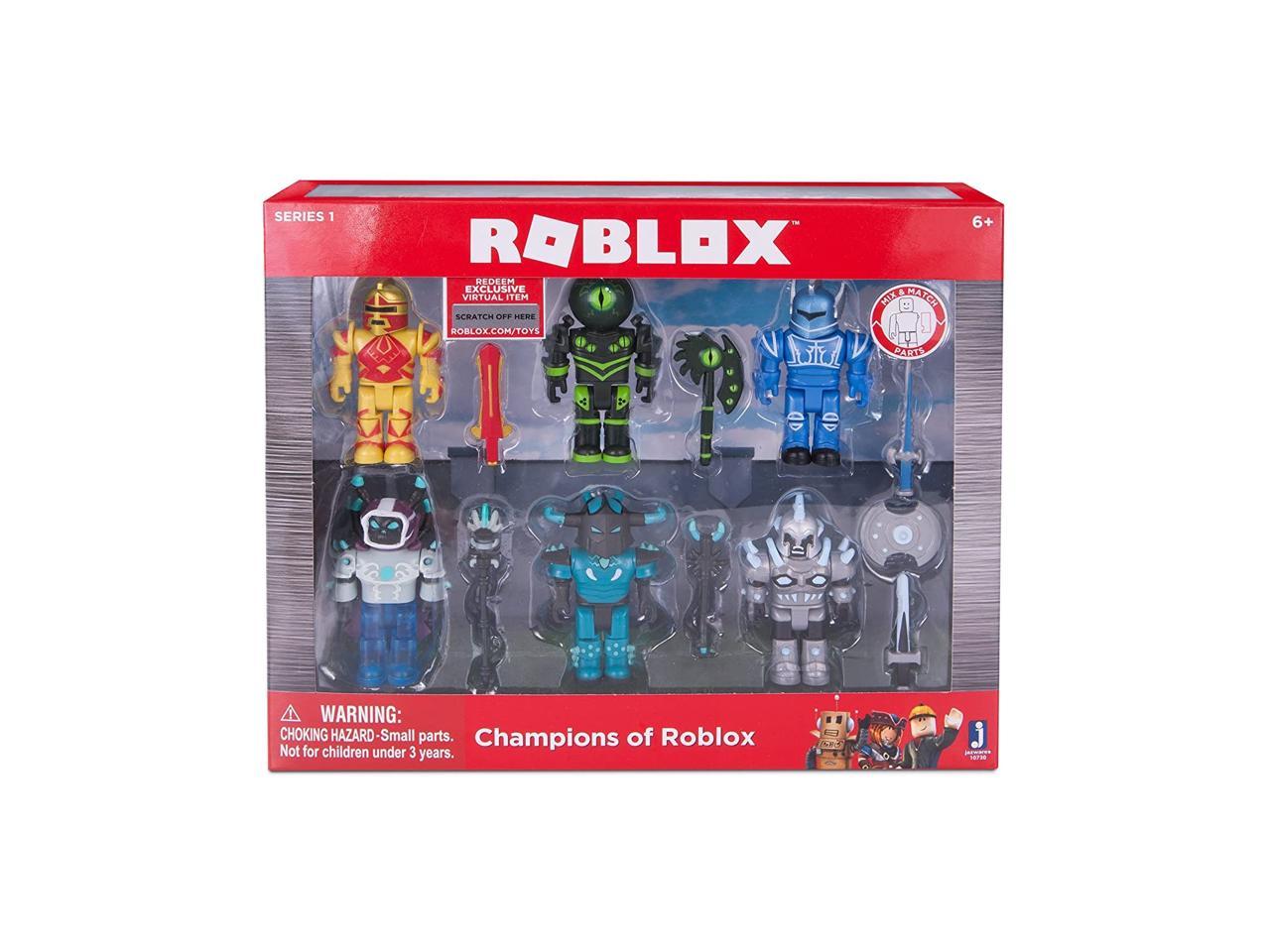 Roblox Action Collection Champions Of Roblox Six Figure Pack Includes Exclusive Virtual Item Newegg Com - brand new roblox classics 12 figure pack