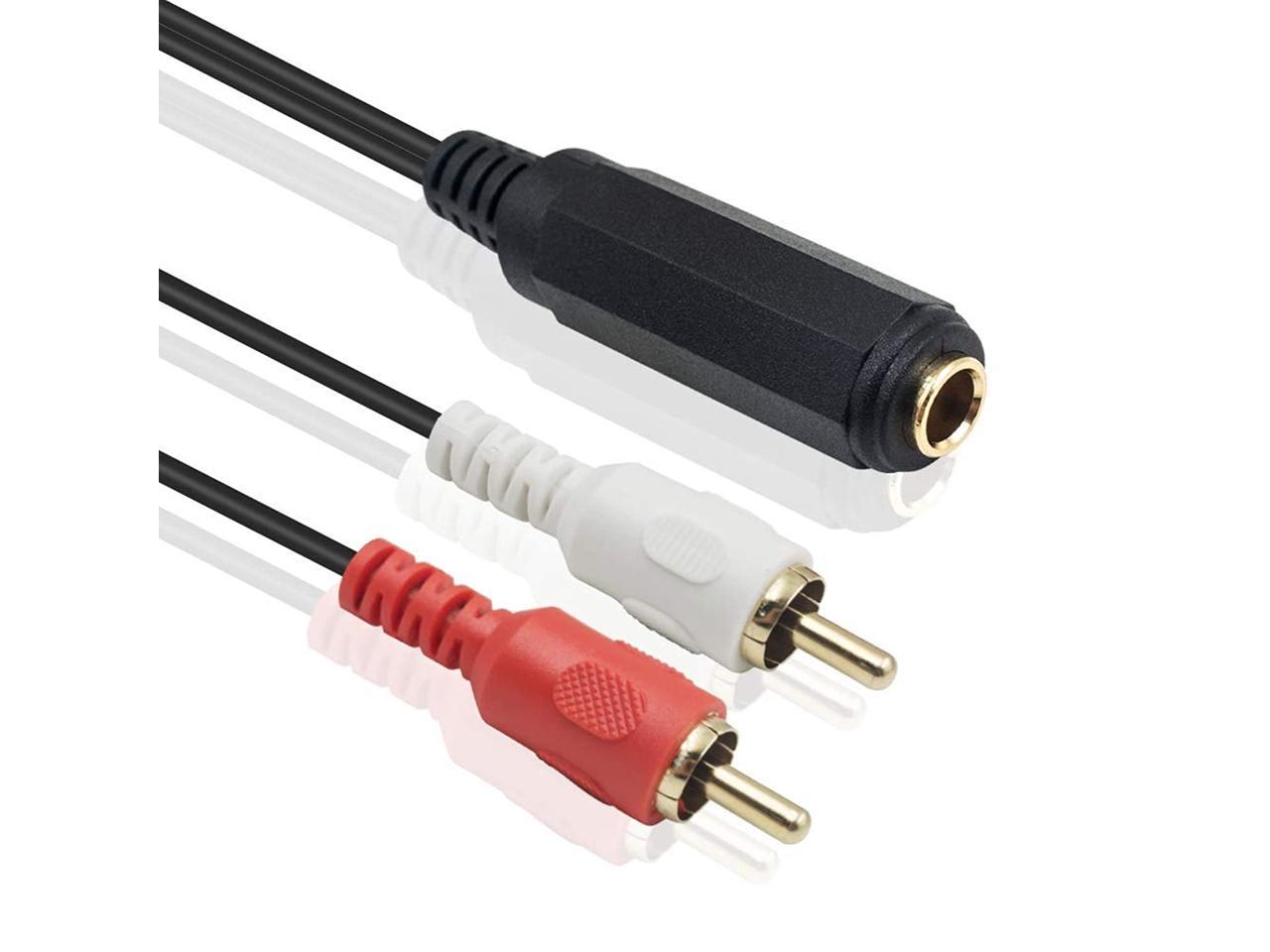 Poyiccot 1/4 inch to RCA Cable 5 feet, 6.35mm 1/4 inch TRS Stereo Jack Female to 2 RCA Male Y