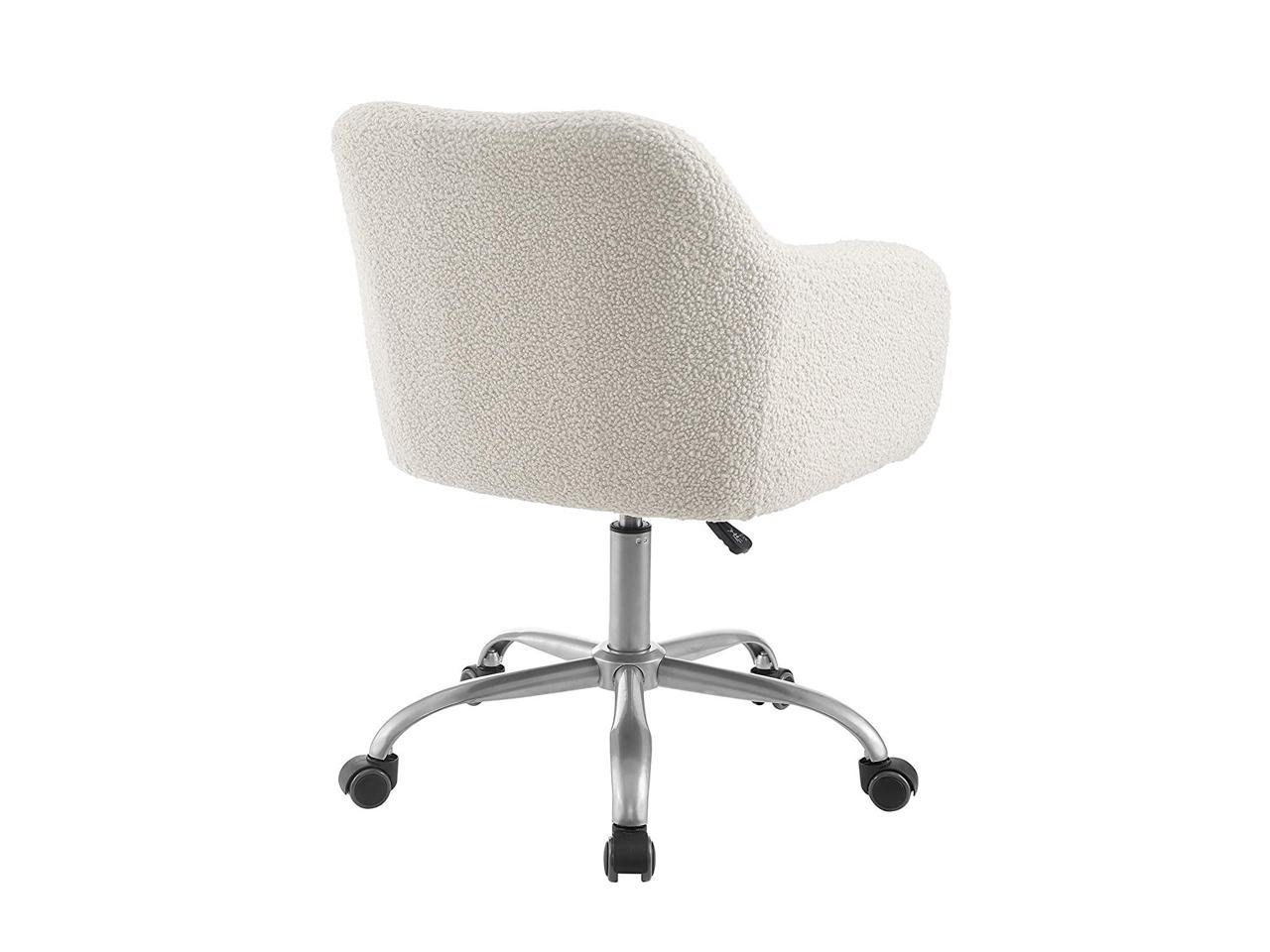 New Linon Home Decor Products Linon Brooklyn Sherpa Office Chair, Ivory